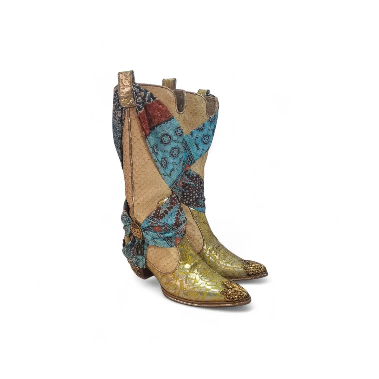 Vintage Giuseppe Zanotti Vicini Python Western boots in excellent condition