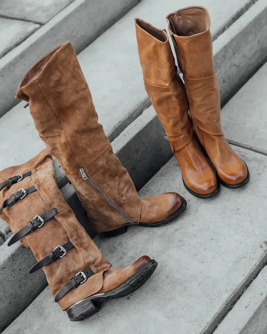 A.S.98 Sid leather boots and A.S.98 Shaylynn suede boots side by side